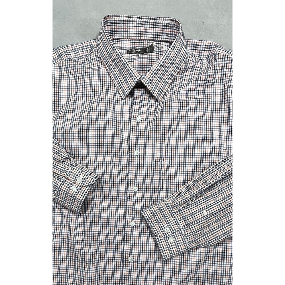 Oak Hill Premium Men's Button Up Shirt 17.5 35/36 Plaid Supima Cotton Non-Iron‎